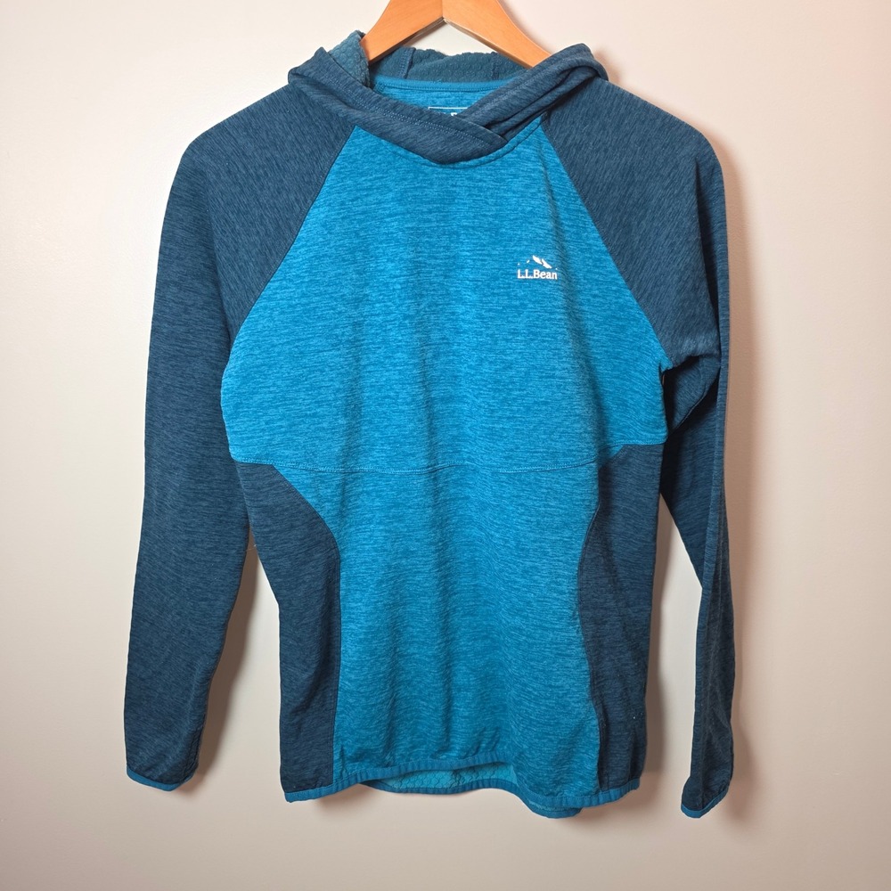 LL Bean Womens XS Blue Space Dye Performance Hoodie Pullover‎ 506469
